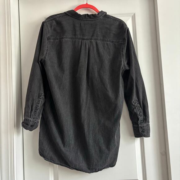 Madewell Women’s Denim Popover Top Sz M Black Wash Essential Closet Staple - Picture 3 of 11